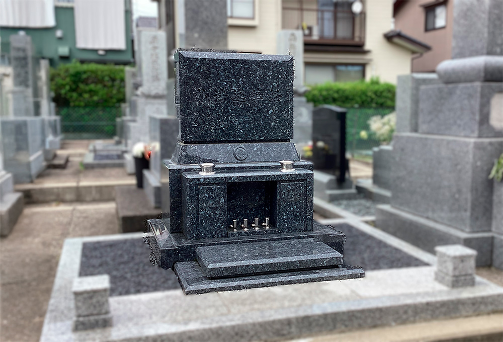 洋型墓碑(ブルーパール石)